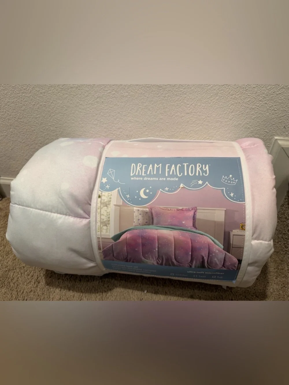 “New” Pink Galaxy Comforter Complete bed set sizeTwin